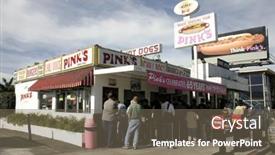  Presentation with january - Presentation theme featuring 18-january-2005-hollywood-california background and a violet colored foreground