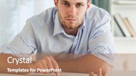  Presentation with us coins - Theme having 18 treasures - desperate young businessman counting his background and a coral colored foreground