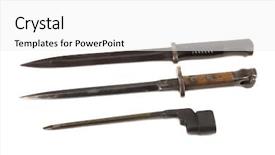  Presentation with great britain - Audience pleasing slides consisting of 1800 - antique bayonets from several countries backdrop and a white colored foreground