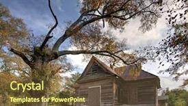  Presentation with rural home - Theme with 1800 - old condemned home in rural background and a tawny brown colored foreground