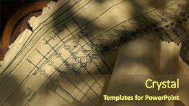  Presentation with architectural drawings - Colorful presentation theme enhanced with 1800 - old london city planning maps backdrop and a tawny brown colored foreground