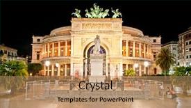  Presentation with italy - Colorful PPT theme enhanced with 1800 - teatro politeama at night backdrop and a coral colored foreground