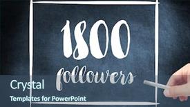  Presentation with followers - PPT layouts enhanced with 1800 followers written background and a ocean colored foreground