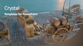  Presentation with notre dame paris france - PPT theme enhanced with 1800s - docks of notre dame cathedral background and a teal colored foreground