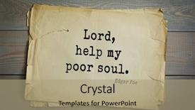  Presentation with lord help - Cool new slides with 1809 - 1849 - american writer poet backdrop and a coral colored foreground