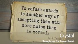  Presentation with normal - Slide set featuring american writer mark twain 1835 background and a coral colored foreground