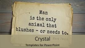  Presentation with quote - Beautiful PPT layouts featuring american writer mark twain 1835 backdrop and a coral colored foreground