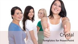  Presentation with 18th birthday - PPT theme featuring 18th birthday - group of happy students isolated background and a lemonade colored foreground