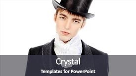  Presentation with top hat - Beautiful presentation theme featuring 18th century - portrait of a young gentlemen backdrop and a dark gray colored foreground