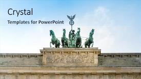  Presentation with 18th century - Amazing slide set having 18th century as a neoclassic backdrop and a light blue colored foreground