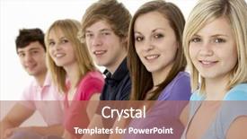 Presentation with teenage - Amazing PPT theme having 19 years - group of teenage friends backdrop and a  colored foreground