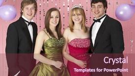  Presentation with party - Audience pleasing presentation theme consisting of 19 years - two young couples dressed backdrop and a tawny brown colored foreground