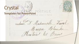  Presentation with postcard - Theme consisting of 1900 - old stamp and postcard background and a sky blue colored foreground