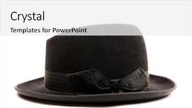  Presentation with 1920s - Amazing PPT layouts having 1920s - black classic hat on white backdrop and a white colored foreground