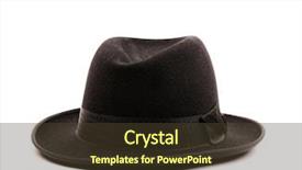  Presentation with oil rig in white and black - Slides with 1920s - black hat on white background background and a tawny brown colored foreground