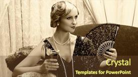  Presentation with twenties - Colorful slide set enhanced with 1920s - sepia image of a vintage backdrop and a tawny brown colored foreground