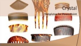  Presentation with 1920s - Beautiful presentation theme featuring 1920s - vintage ladies combs collection isolated backdrop and a coral colored foreground