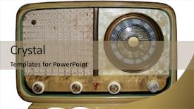  Presentation with vintage radio - Colorful slides enhanced with 1920s - vintage radio isolated with clipping backdrop and a coral colored foreground