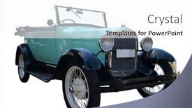  Presentation with vintage car - Beautiful PPT theme featuring 1928-vintage-car-isolated backdrop and a white colored foreground