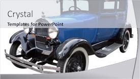  Presentation with vintage car - PPT theme featuring 1928-vintage-car-isolated background and a light gray colored foreground