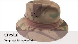  Presentation with oscar style - Beautiful presentation design featuring 1930s - camouflage felt fedora style hat backdrop and a mint green colored foreground