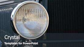  Presentation with 1930s - Beautiful slides featuring 1930s - headlight of black retro car backdrop and a tawny brown colored foreground