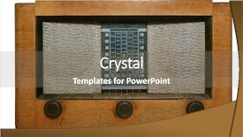 Presentation with vintage radio - Colorful presentation theme enhanced with 1930s - old vintage radio isolated backdrop and a gray colored foreground