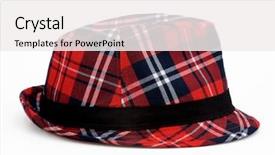  Presentation with 1930s - Presentation theme with 1930s - scotch pattern felt hat background and a white colored foreground