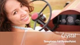  Presentation with back ground hvac - Cool new presentation theme with 1930s - woman sits having turned back backdrop and a  colored foreground