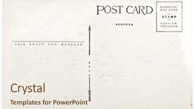  Presentation with postcard - Theme featuring blank vintage postcard from mid background and a sky blue colored foreground