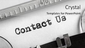  Presentation with support - Amazing presentation design having 1980 - contact us written backdrop and a light gray colored foreground