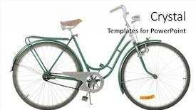  Presentation with green lucxury fashion - PPT layouts consisting of 1980 - green old fashioned bicycle isolated background and a white colored foreground