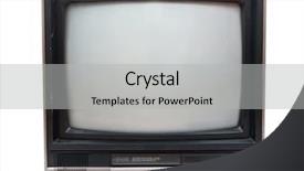  Presentation with clipping - Presentation theme enhanced with 1980 - very old tv set isolated background and a light gray colored foreground