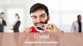  Presentation with hearing loss communication man - Cool new PPT layouts with 1940 camera - determined man wearing suspenders cutting backdrop and a coral colored foreground