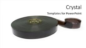  Presentation with 1940 - Cool new presentation theme with 1940 camera - old film for cinema isolated backdrop and a white colored foreground