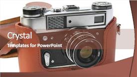  Presentation with 1940 - Audience pleasing theme consisting of 1940 camera - retro photocamera in a leather backdrop and a  colored foreground