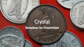  Presentation with hen - Cool new PPT theme with 1940s - coins of ireland hen backdrop and a tawny brown colored foreground