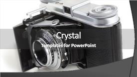  Presentation with camera film - Amazing PPT theme having 1940s - early 35mm film camera dating backdrop and a dark gray colored foreground