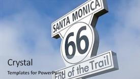  Presentation with 1940s - Presentation theme having 1940s - end of the trail sign background and a light blue colored foreground