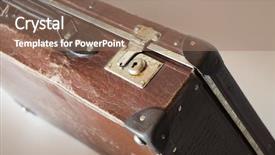  Presentation with 1940s - Presentation theme enhanced with 1940s - lock of an old suitcase background and a  colored foreground