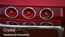  Presentation with 1940s - Colorful presentation theme enhanced with 1940s - objects at vintage car show backdrop and a wine colored foreground