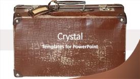  Presentation with suitcase - PPT theme consisting of 1940s - old brown cardboard suitcase background and a  colored foreground
