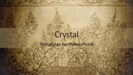  Presentation with 1940s - Presentation theme enhanced with 1940s - old floral stencil in buddhist background and a coral colored foreground