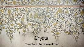  Presentation with 1940s - PPT theme featuring 1940s - old painted wallpaper background and a mint green colored foreground