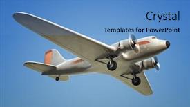  Presentation with 1940s - Audience pleasing PPT theme consisting of 1940s - shot of a dc3 airplane backdrop and a teal colored foreground