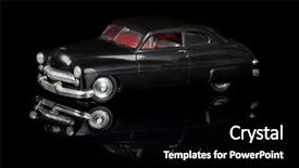  Presentation with 1940s - Theme with 1940s - vintage car model on black background and a black colored foreground
