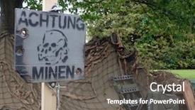  Presentation with 1940s - PPT layouts with 1940s - warning german mine field background and a gray colored foreground