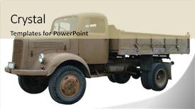  Presentation with mercedes - PPT theme featuring pickup trucks - 1945 mercedes r312 army truck background and a white colored foreground