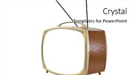  Presentation with 1950s - Amazing slide deck having 1950's portable television backdrop and a white colored foreground