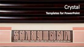  Presentation with vintage radio - Audience pleasing presentation theme consisting of 1950 s - vintage antique radio dial background backdrop and a  colored foreground